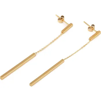 Náramek Náušnice s řetízkem z nerezové oceli, střední, 2 zlatá