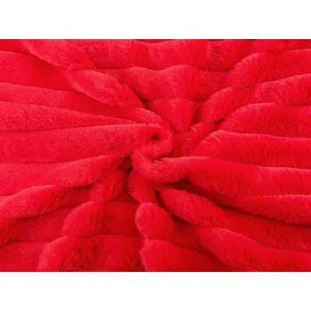 Kožešina s pruhy / imitace činčily, střední, 5 červená