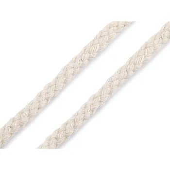 Bavlněná oděvní šňůra splétaná Ø5 mm, střední, režná světlá