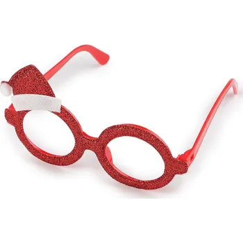 Vánoční dekorace Vánoční párty / karnevalové brýle Santa, sněhulák, střední, 2 červená Santa
