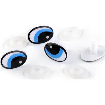 Oči s pojistkou 14x22 mm, střední, 1 modrá sytá