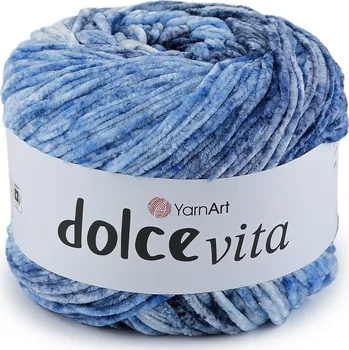 Pletací žinylková příze Dolce Vita 150 g, střední, 3 (3410) modrá nebeská