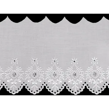 Krajka Madeira - štykování šíře 22 cm, střední, bílá