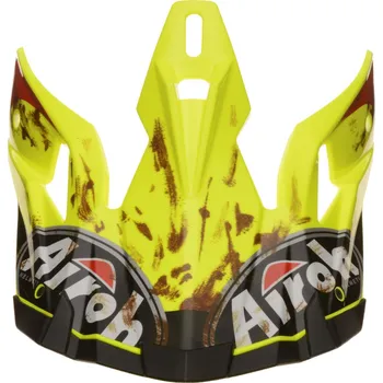 Motodoplněk náhradní kšilt pro přilby AVIATOR 2.2 Six days 2017, AIROH (žlutá/červená) 6534