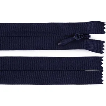 Zip Spirálový zip skrytý No 5 délka 60 cm pevný, střední, 330 modrá tmavá