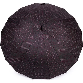 Deštník Dámský vystřelovací deštník s puntíky, střední, 5 černá červená