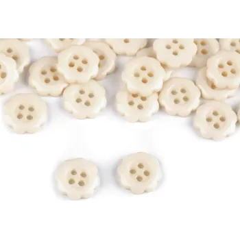 Knoflík Knoflík květ velikost 20", střední, 6 smetanová