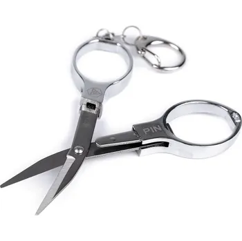 Krejčovské nůžky Nůžky PIN skládací s karabinou délka 9,5 cm do letadla, střední, nikl