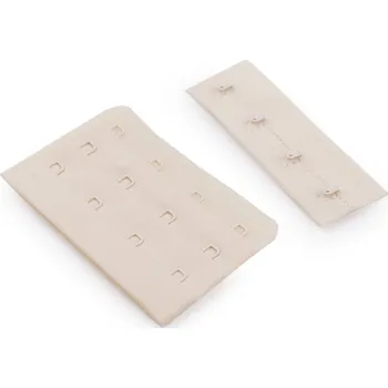 Zapínání na podprsenky, plyš šíře 75 mm čtyřřadé, střední, 1 krémová světlá