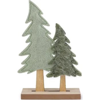 Vánoční dekorace Vánoční stromečky, střední, zelená šalvěj světlá