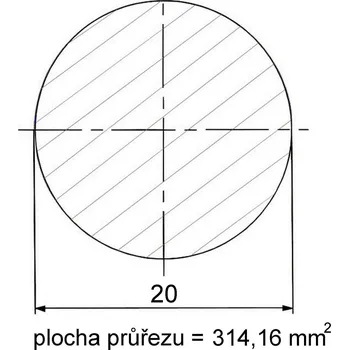 Stavební profil Kruhová ocel tažená 20 mm – 3 m