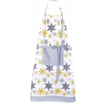 Kuchyňská zástěra Forbyt Kuchyňská vánoční zástěra Šedé a žluté vločky 1261 70x90 cm