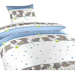 DADKA VRACOV Povlečení krep do postýlky Sloni denim 90x130, 45x60 cm