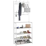 Věšák na kabáty s botníkem HANI bílý