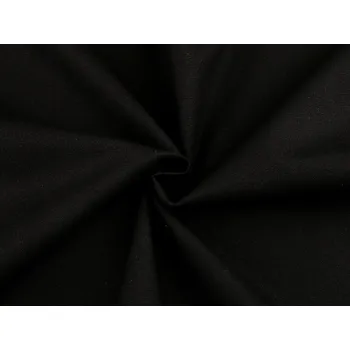 Oděvní bavlněná tkanina s příměsí lnu elastická, střední, 6 černá