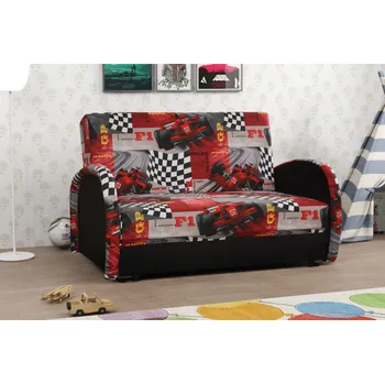 Pohovka Dětská dvoumístná pohovka DAJKA - černá / červená