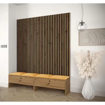 Předsíňová stěna Stěna do předsíně ZAMORA 5 - dub artisan / žlutá