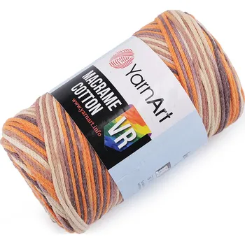 Příze Pletací příze Macrame Cotton 250 g, střední, 4 (927) oranžová