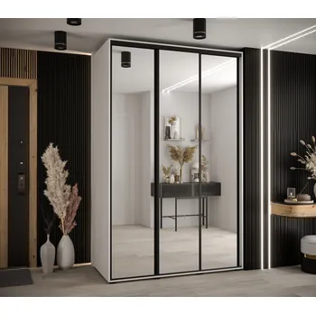 Šatní skříň Šatní skříň YVONA 2 - 150/60 cm, bílá / černá