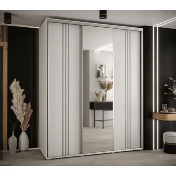 Šatní skříň Šatní skříň ASIRI 7 - 200/60 cm, bílá / stříbrná