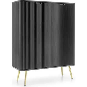 Komoda Komoda s dvířky LOTAS - černá / zlatá