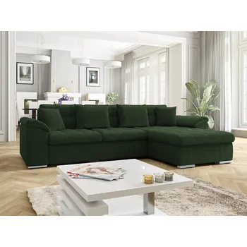 Sedací souprava Rohová sedačka na každodenní spaní DELFINA - zelená, pravý roh