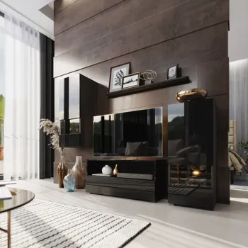 Obývací stěna Moderní obývací stěna BRADT 39 - černá