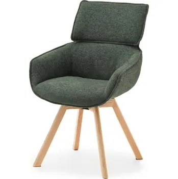 Jídelní židle Čalouněná židle ARISAY - zelená / dub