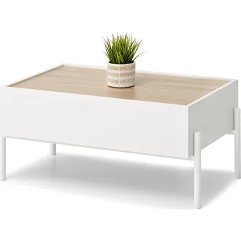 Konferenční stolek Konferenční stolek TOMAN se šuplíkem - bílý / dub sonoma