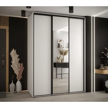 Šatní skříň Šatní skříň YVONA 3 - 180/60 cm, bílá / černá