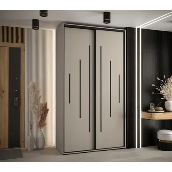 Šatní skříň Šatní skříň INDIRA 12 - 130/60 cm, kašmír / černá