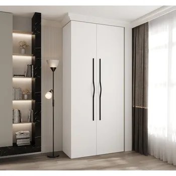 Šatní skříň Šatní skříň s policemi 110/50 LORENA 2 - bílá / černá