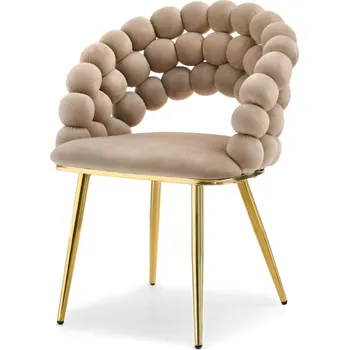Jídelní židle Designová jídelní židle NAHIDA - béžová / zlatá