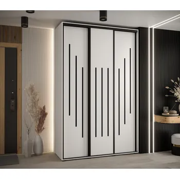 Šatní skříň Šatní skříň ASIRI 8 - 150/60 cm, bílá / černá