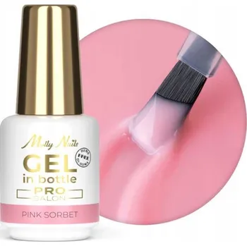 Lak na nehty Gel na nehty v lahvičce se štětečkem MOLLYNAILS Pro Salon 15g Pink sorbet