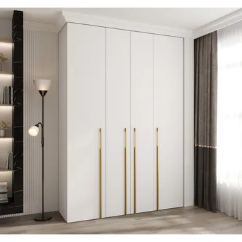 Šatní skříň Šatní skříň s policemi 170/40 LORENA 3 - bílá / zlatá