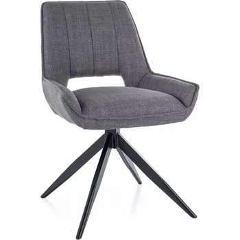Jídelní židle Otočná čalouněná židle YELENA - šedá / černá