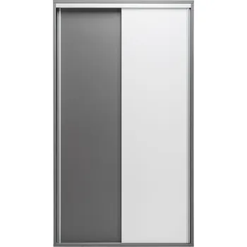 Šatní skříň Úzká šatní skříň 120 cm MANKATO - šedá / lesklá bílá