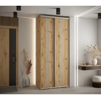 Šatní skříň Šatní skříň ASIRI 6 - 100/45 cm, dub artisan / stříbrná