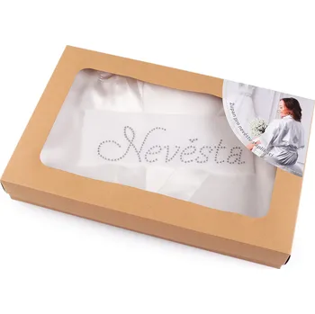 Dámský župan Saténový župan pro nevěsty s aplikací, střední, 1 (CZ) Off White