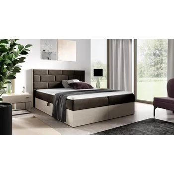Postel Kontinentální postel 200x200 CHANTELLE 9 - nordic teak / hnědá + topper ZDARMA