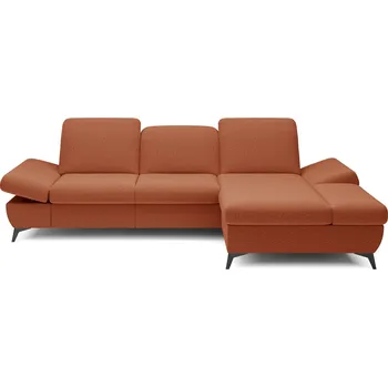 Sedací souprava Rohová rozkládací sedací souprava BROCKVILE - hnědočervená, pravý roh