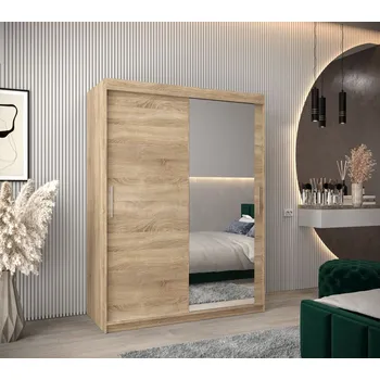 Šatní skříň Skříň s posuvnými dveřmi v šířce 150 cm TIMEA 2 - dub sonoma