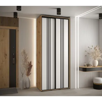 Šatní skříň Šatní skříň ASIRI 6 - 120/45 cm, dub artisan / bílá / černá