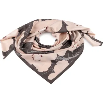 Šátek Saténový šátek 90x90 cm, střední, 4 pudrová šedá