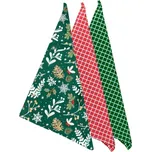 SVITAP sleep well Vánoční bavlněné utěrky 45x70 cm Větvičky 25800, 3 ks