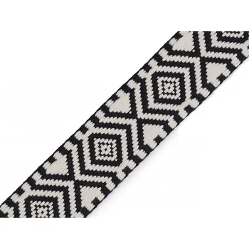 Oboustranný popruh šíře 38 mm, střední, 4 černá