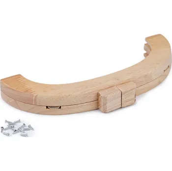 Rámeček dřevěný na výrobu kabelky vkládací magnetický, střední, přírodní