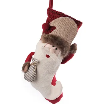 Vánoce Mikulášská / vánoční punčocha 25x50 cm střední červená