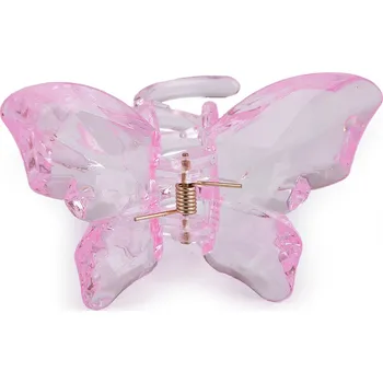 Náramek Skřipec do vlasů motýl, střední, 2 růžová sv.